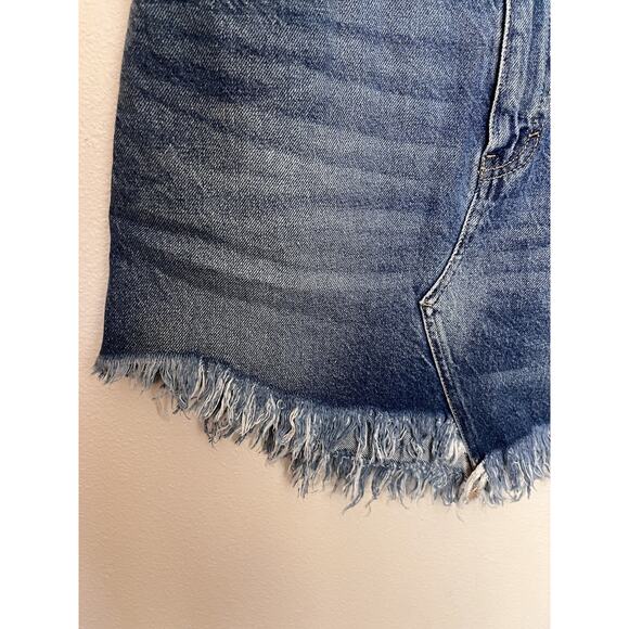 Free People We The Free Bailey Fringe Denim Skirt Size 28 Blue - Picture 5 of 10
